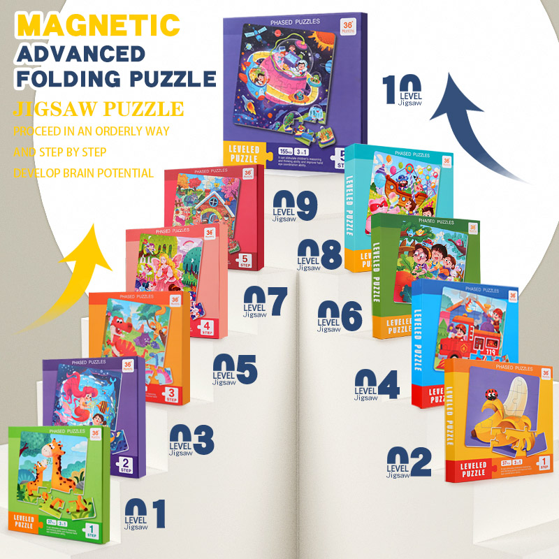 Kids Educational Box - Puzzle Magnetico in Legno per Bambini