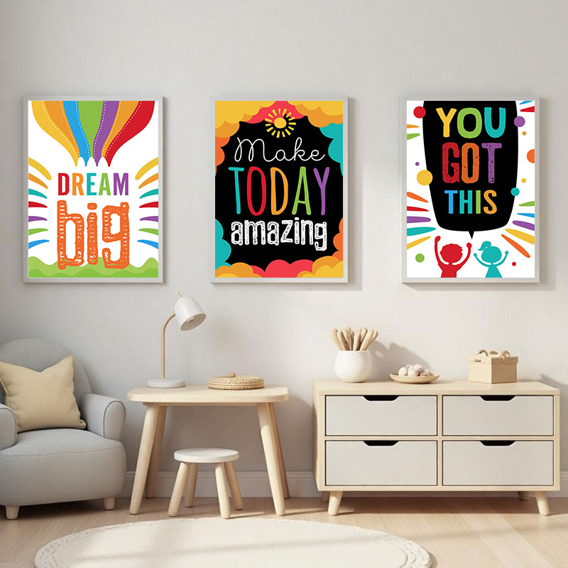 Inspirational Kids Education Quotes - Colorato sogno carino grandi citazioni stampe