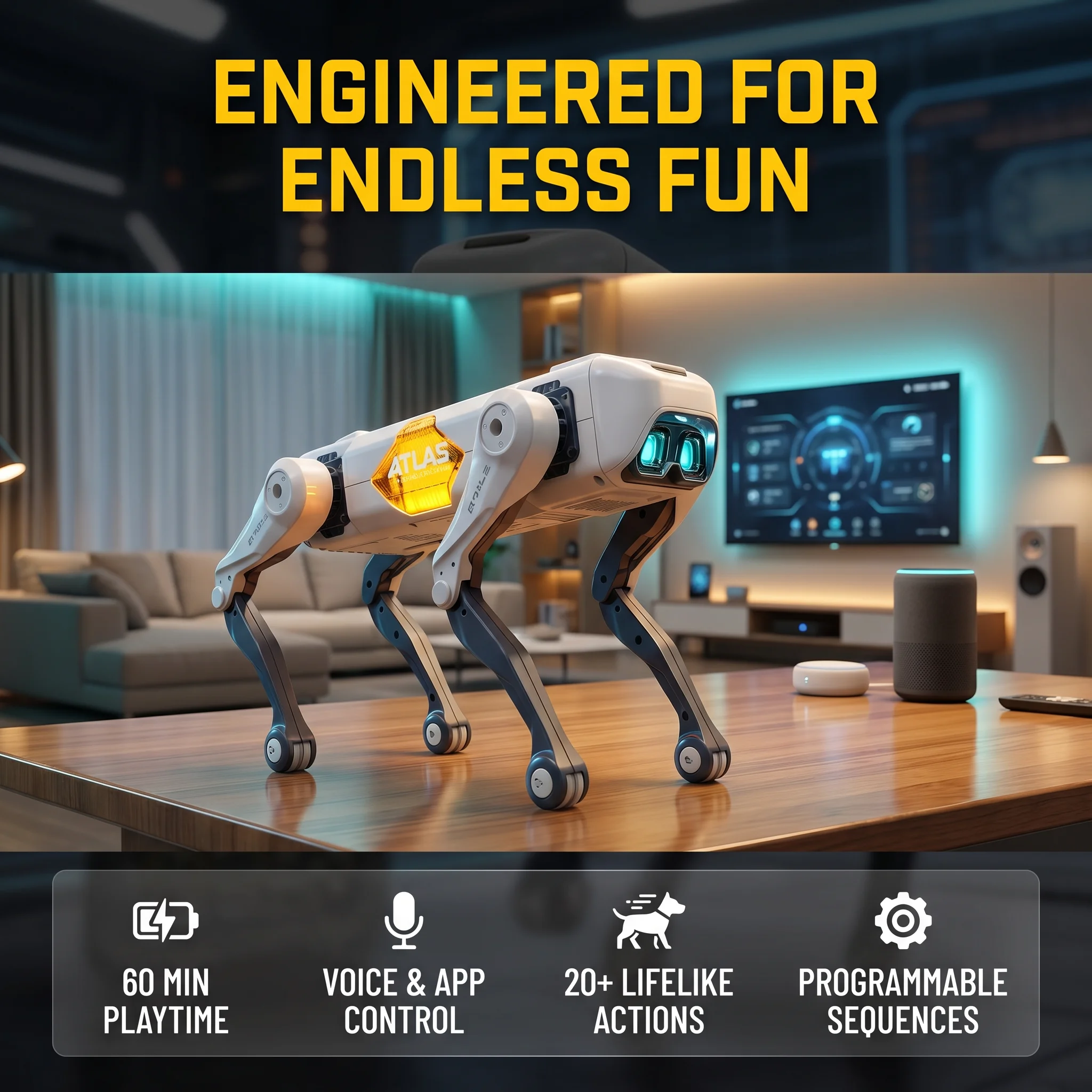 Kids Educational Gadget - Cane Robot Intelligente AI, Controllo Vocale