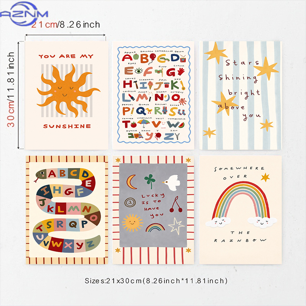 Set di 6 Poster su Tela per Ca - Inspirational Kids Education Quotes recensione e prezzo