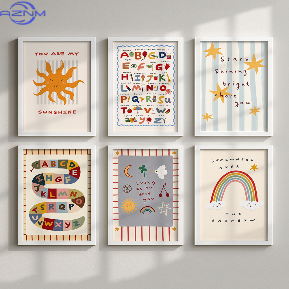 Set di 6 Poster su Tela per Ca - Inspirational Kids Education Quotes recensione e prezzo