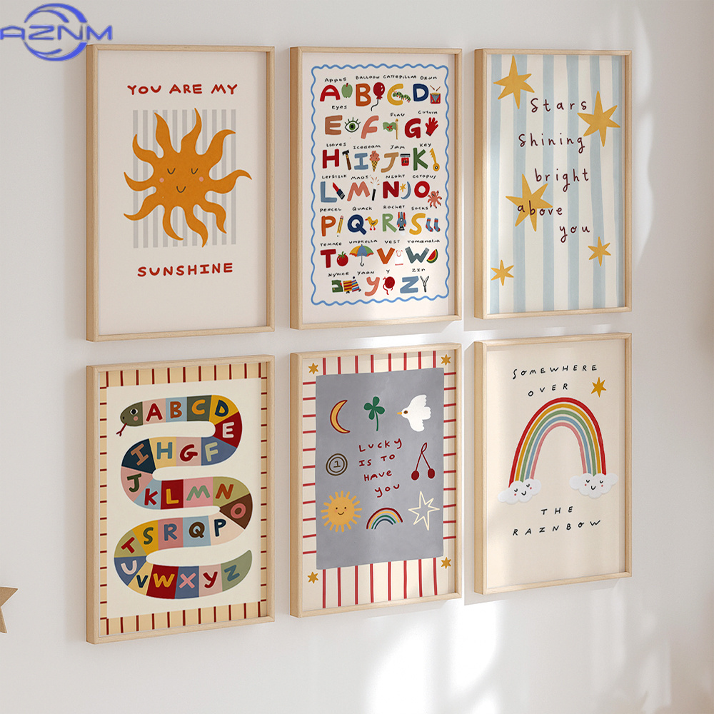 Set di 6 Poster su Tela per Ca - Inspirational Kids Education Quotes recensione e prezzo