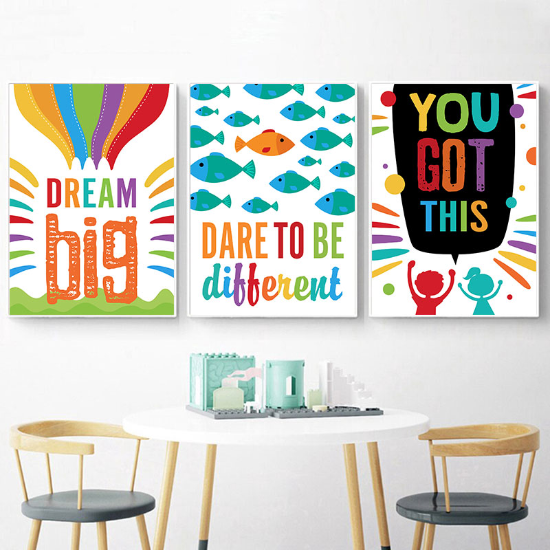 Colorato sogno carino grandi c - Inspirational Kids Education Quotes recensione e prezzo